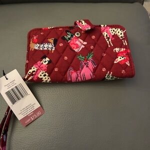 Vera Bradley holiday hounds phone wristlet NWT